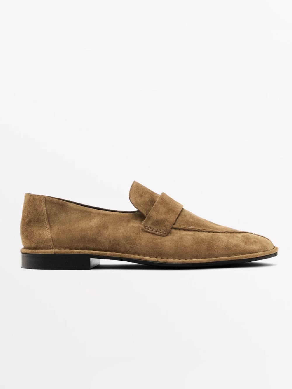 MASSIMO DUTTI Soft Split Suede Loafers in Camel Sz 11 Womens - NIB!!